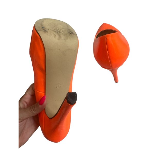 LAS LOSLANDIEN Orange Platform Heels Size 39 / US 9 - Picture 2 of 12